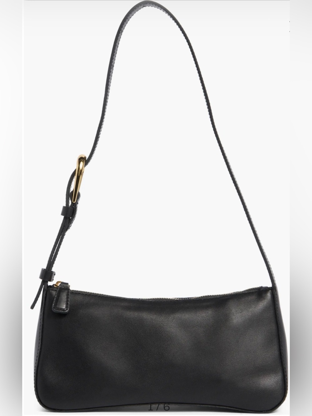 Madewell Sculptural Buckle Leather Shoulder Bag - True Black NWT